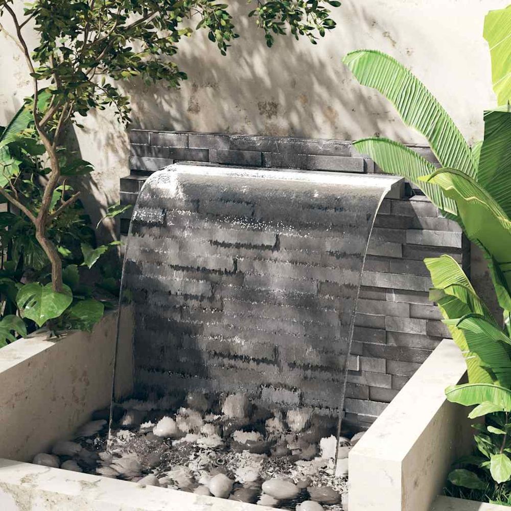 Lame de cascade de piscine avec led acier inoxydable 110 cm