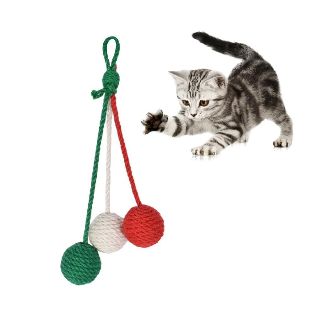 Pelota sisal con campana - juguete interactivo para gatos