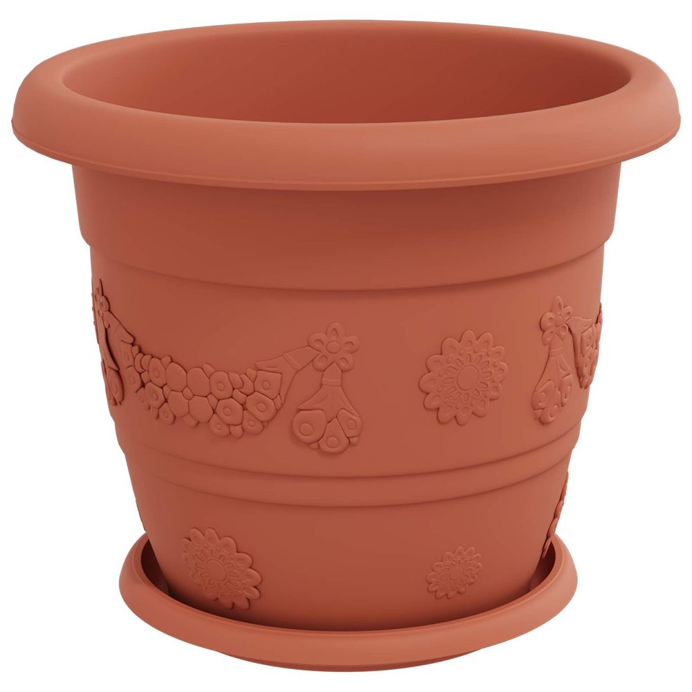 Pots de plantes 24 pc rouge brique ø 30 x 25 cm plastique