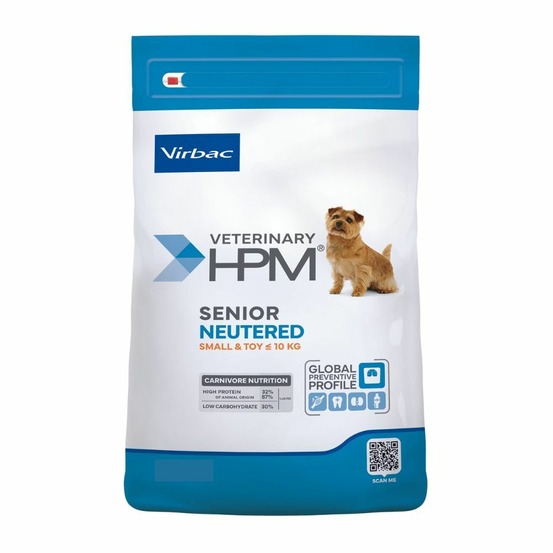 Croquettes chien veterinary hpm dog senior neutered small & toys - virbac 1,5 kg