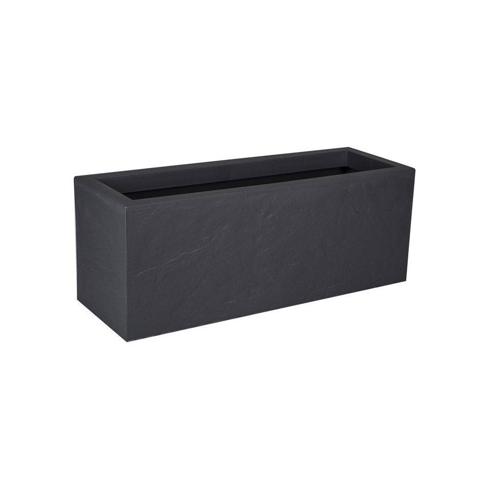 Balconniere - eda - volcania up - 25 l - intérieur/extérieur - décor pierre - 59 x 19,5 x 22,8 cm - gris anthracite