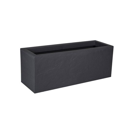 Balconniere - eda - volcania up - 25 l - intérieur/extérieur - décor pierre - 59 x 19,5 x 22,8 cm - gris anthracite