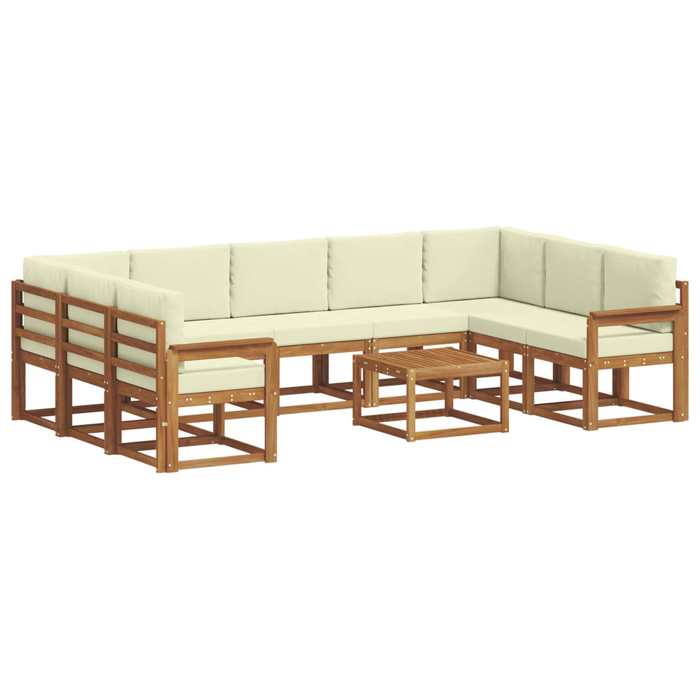 Ensemble de canapés d'extérieur 10 pcs naturel et crème