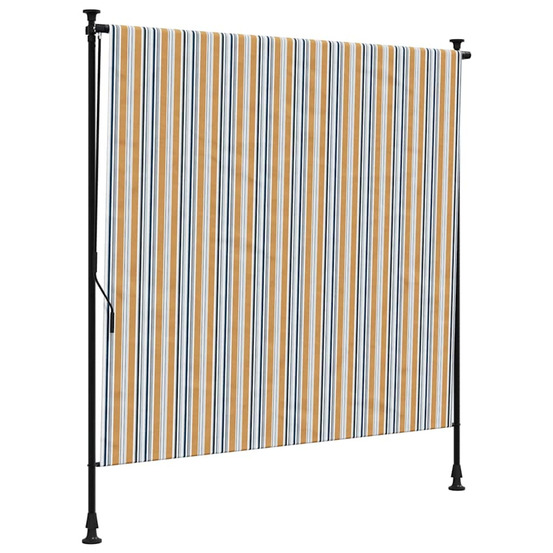 Store roulant d'extérieur jaune et blanc 150x270 cm tissu acier
