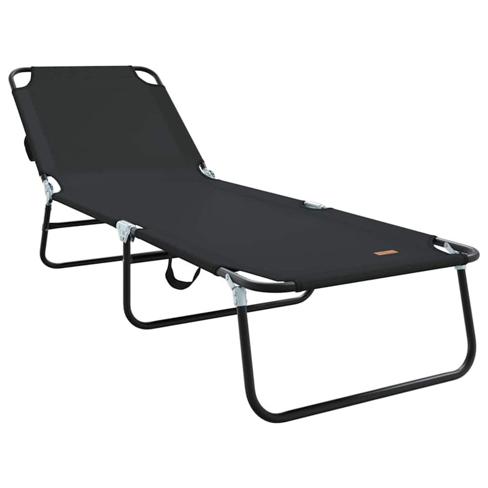 Chaise longue pliante noir 188 x 57 x 86,5 cm polyester bain de soleil