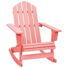 Chaise à bascule de jardin adirondack bois de sapin massif rose