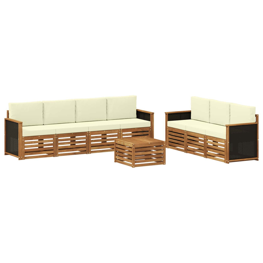 Ensembles de canapés avec coussin 8 pcs bois d'acacia massif