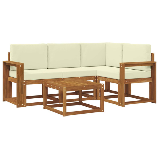 Ensemble de canapés d'extérieur 5 pcs naturel et crème