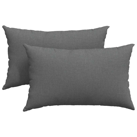 Coussins de canapé 2 pcs gris foncé 50 x 30 cm tissu