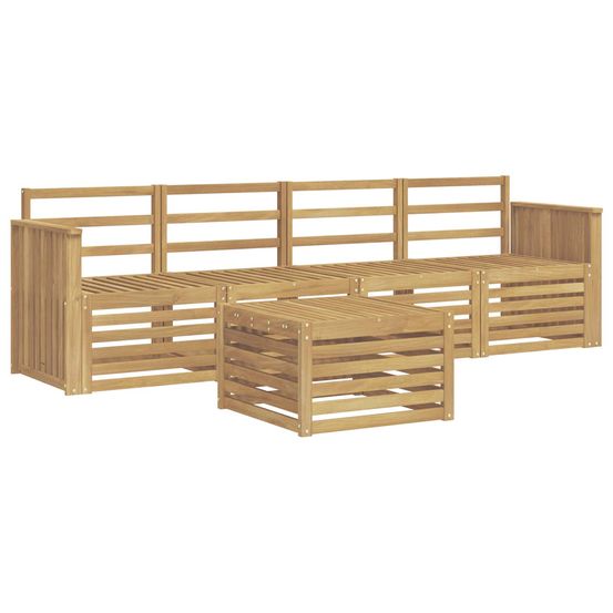 Ensemble de canapés d'extérieur 5 pc blanc bois d'acacia massif