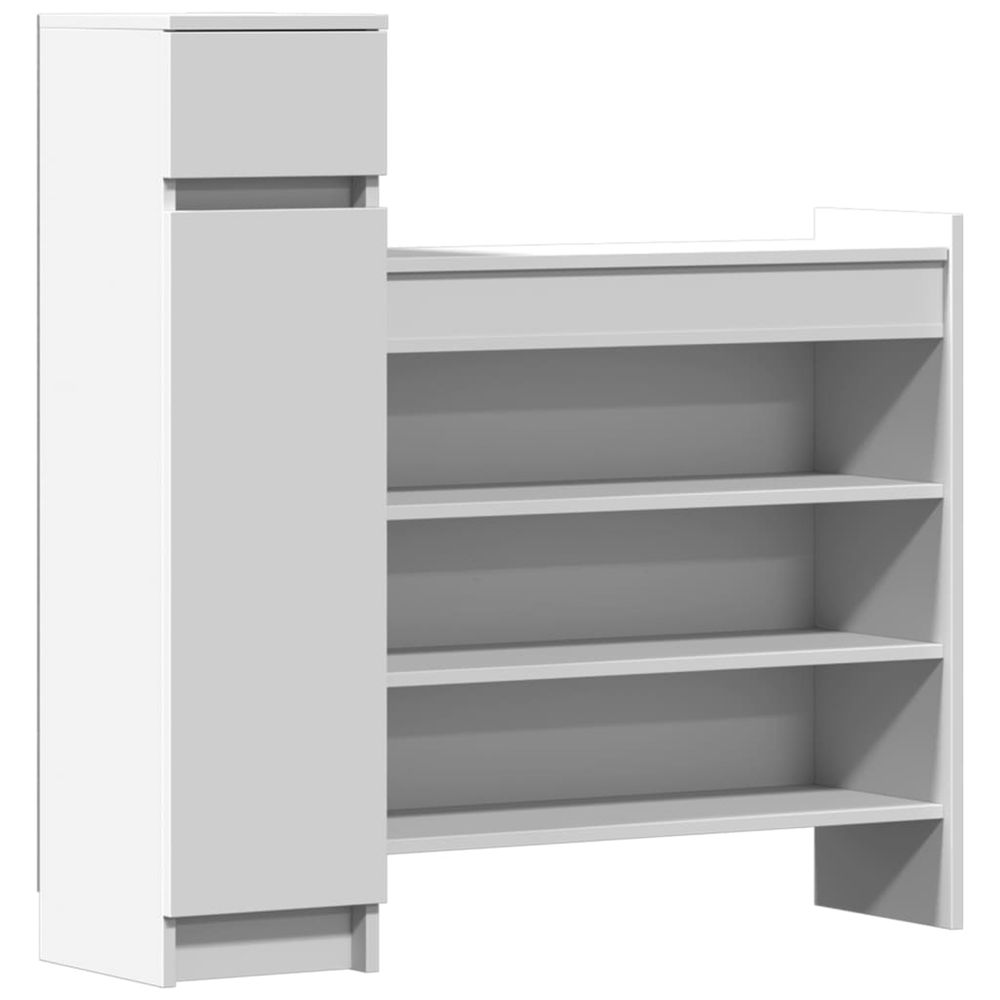 Armoire à chaussures blanc 100,5x28x100 cm bois d'ingénierie