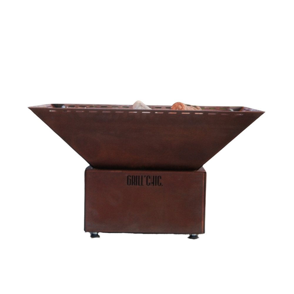 Mini cevenol simple cuve corten - brasero l carré - spacieux et élégant pour des soirées chaleureuses et conviviales