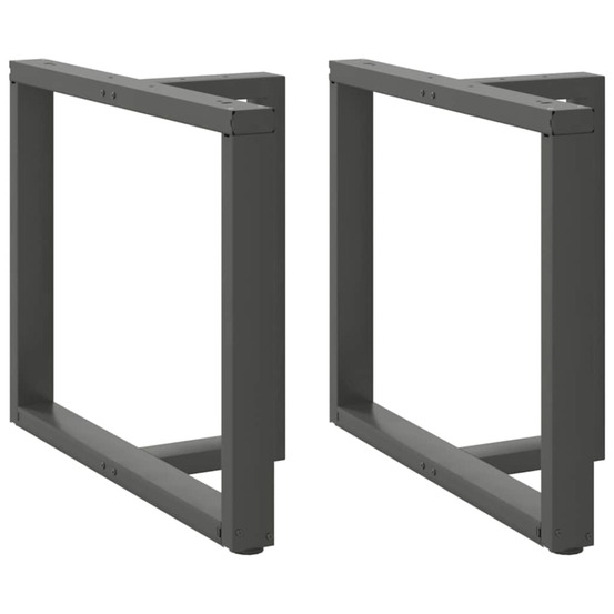 Pieds de table à manger en forme de t, 2 pièces, anthracite, 100 x 35 x (72-73) cm, acier