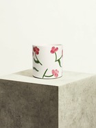 Céramique fleurie - hortensia bordeaux