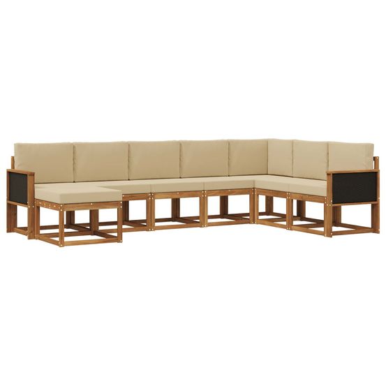 Ensemble de canapés d'extérieur 8 pc naturel et beige