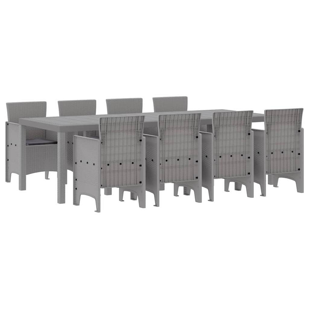 Ensemble de salle à manger pour jardin 9 pcs blanc rattan polt