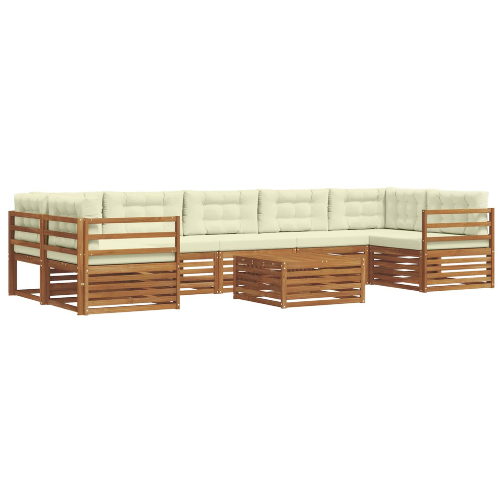 Ensemble de canapés d'extérieur 8 pcs naturel et crème