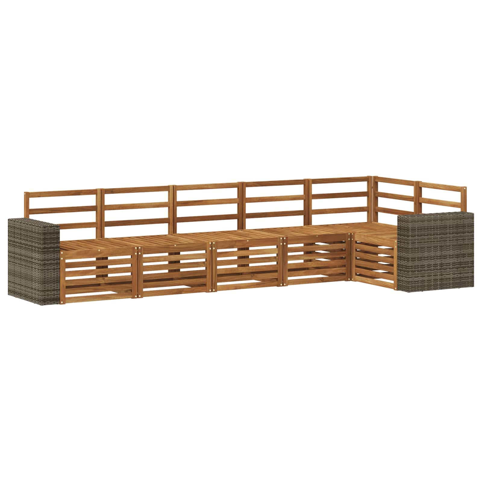 Ensemble de canapé d'angle 6 pcs naturel bois d'acacia massif
