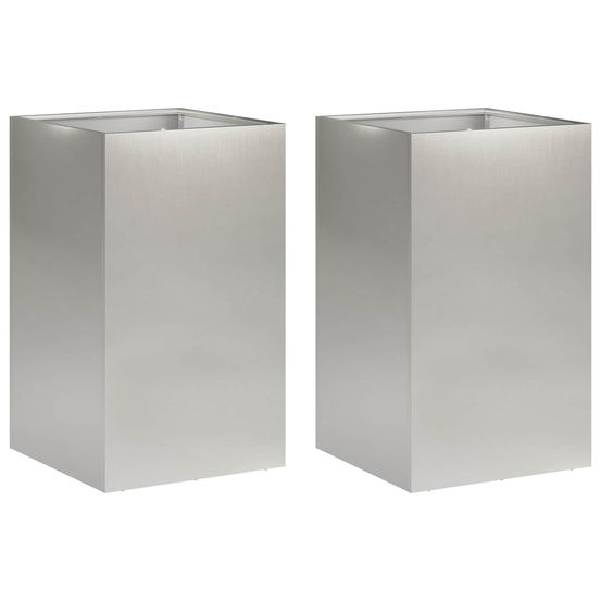 Cache-pot de jardin 2 pc argenté 40 x 40 x 50 cm