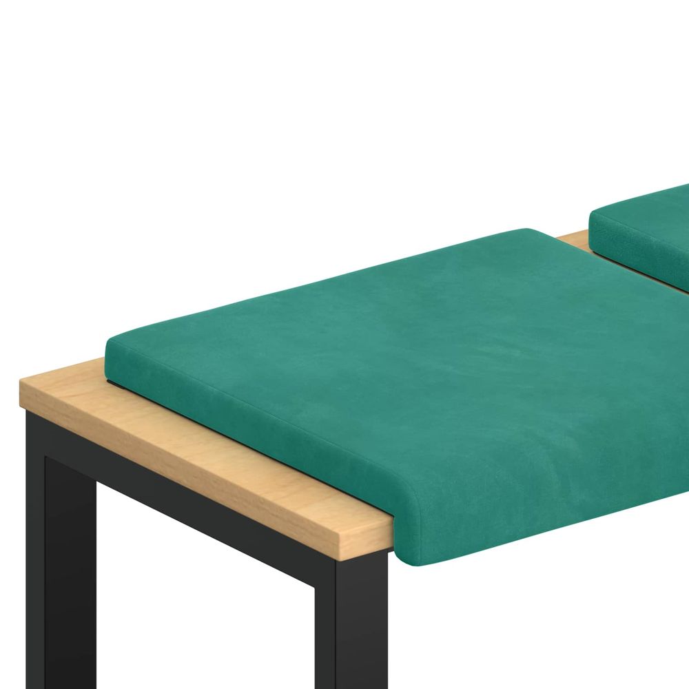 Coussin de banc 4 pc velours turquoise profondeur 35 cm