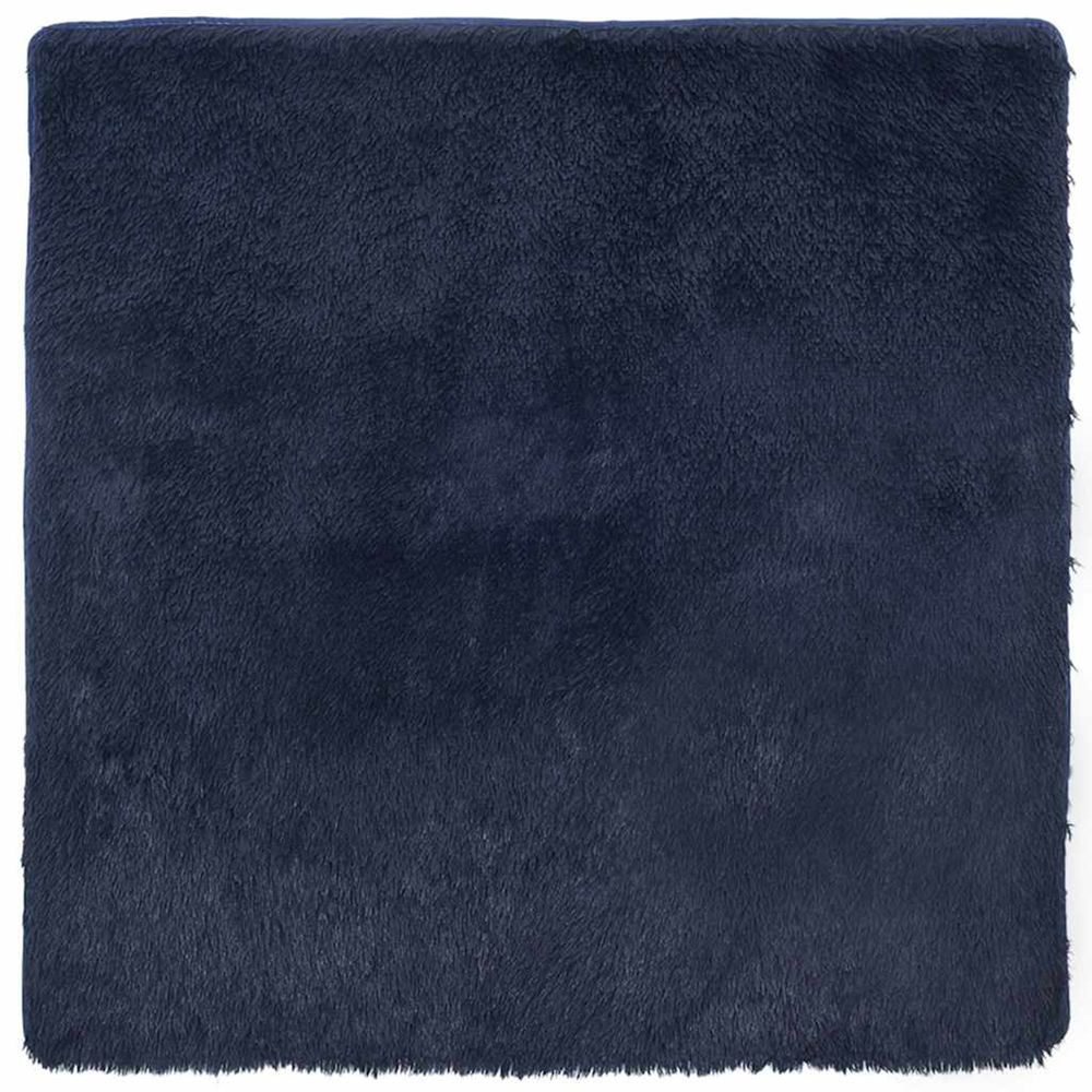 Tapis shaggy à poils longs navarra bleu marine 200x200 cm