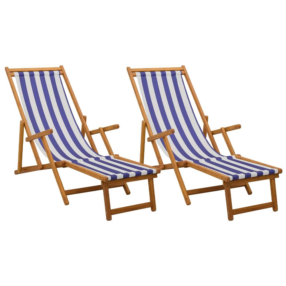 Chaise longue pliante 2 pcs 3 position bois d'eucalyptus massif bain de soleil