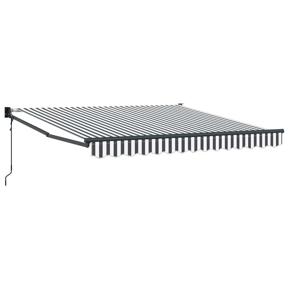 Auvent rétractable anthracite/blanc 3x2,5 m tissu et aluminium