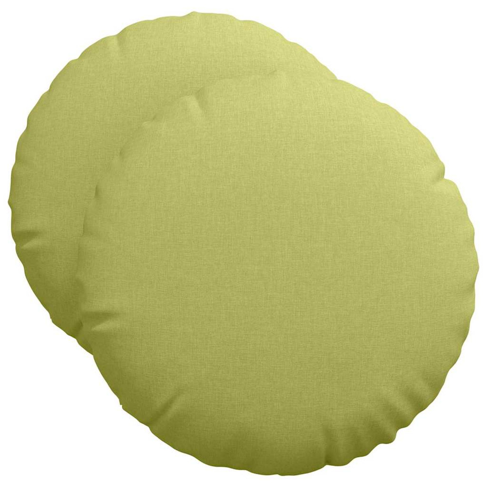 Coussins de siège 2 pcs vert clair ø50 x 19 cm tissu