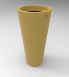 Pot de fleurs design rond jaune moutarde - ø400 – h805  -  60 litres