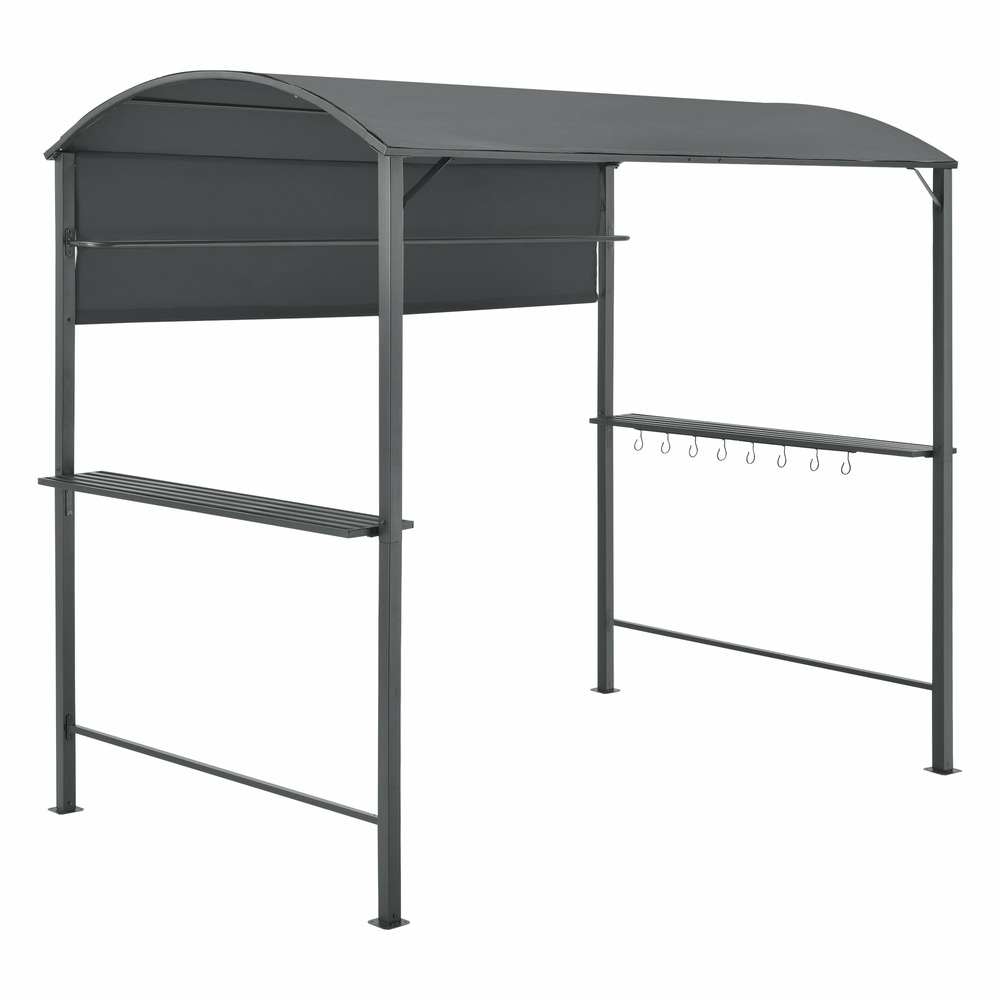 Tonnelle pavillon de barbecue 215 x 220 x 140 cm anthracite gris foncé