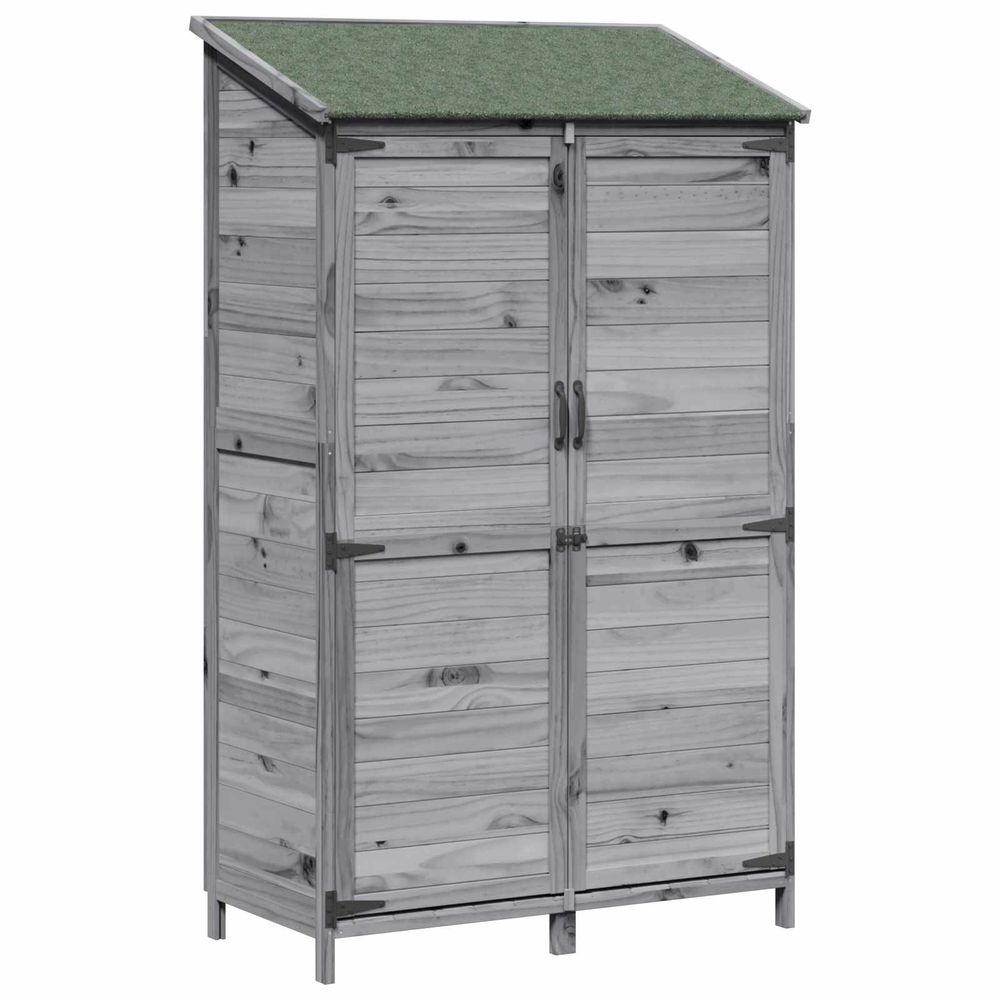 Abri de jardin gris 106,5 x 56 x 176 cm bois de sapin massif