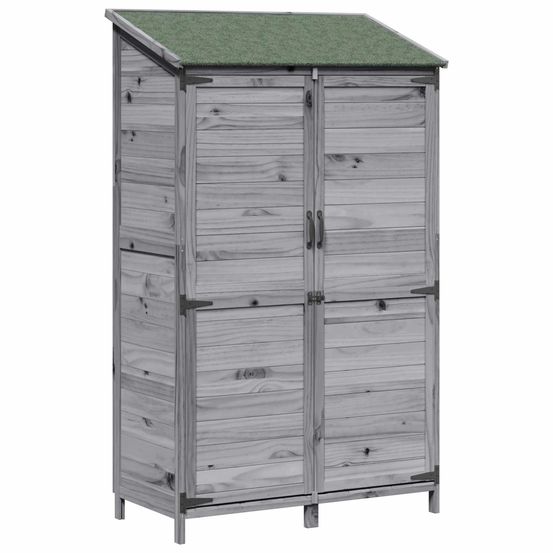Abri de jardin gris 106,5 x 56 x 176 cm bois de sapin massif
