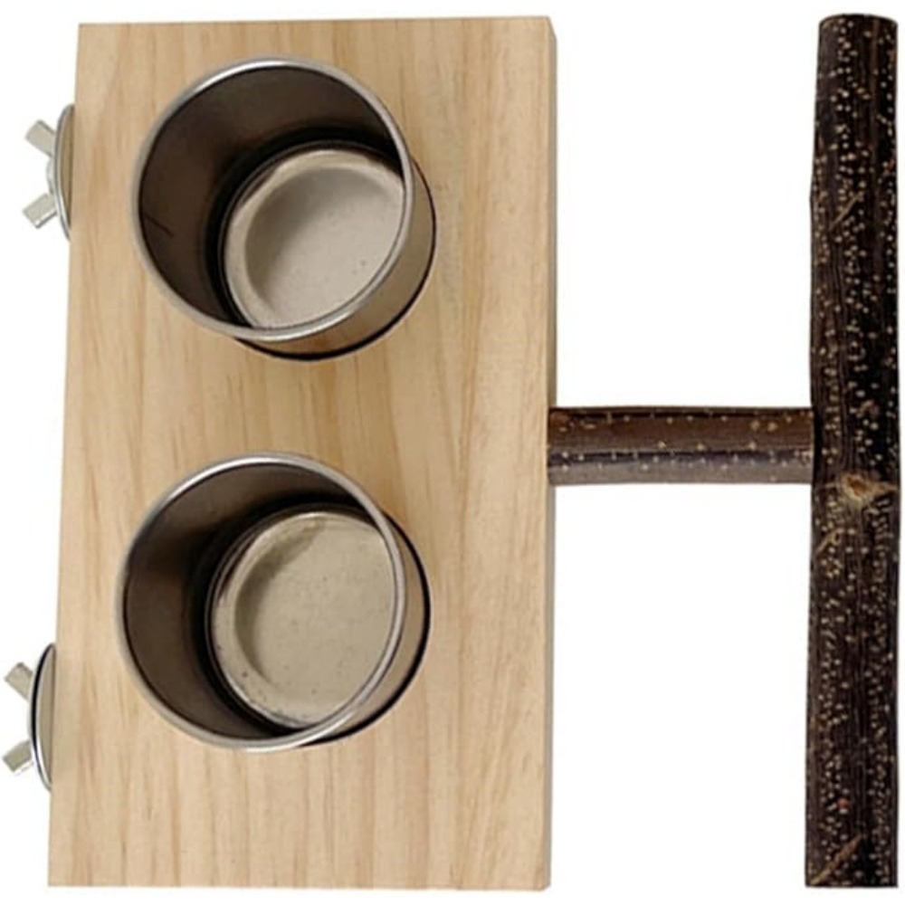 Perchoir mangeoire bois pour oiseaux