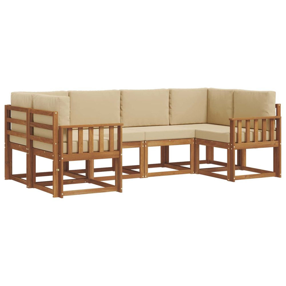 Ensemble de canapés d'extérieur 6 pcs naturel et beige