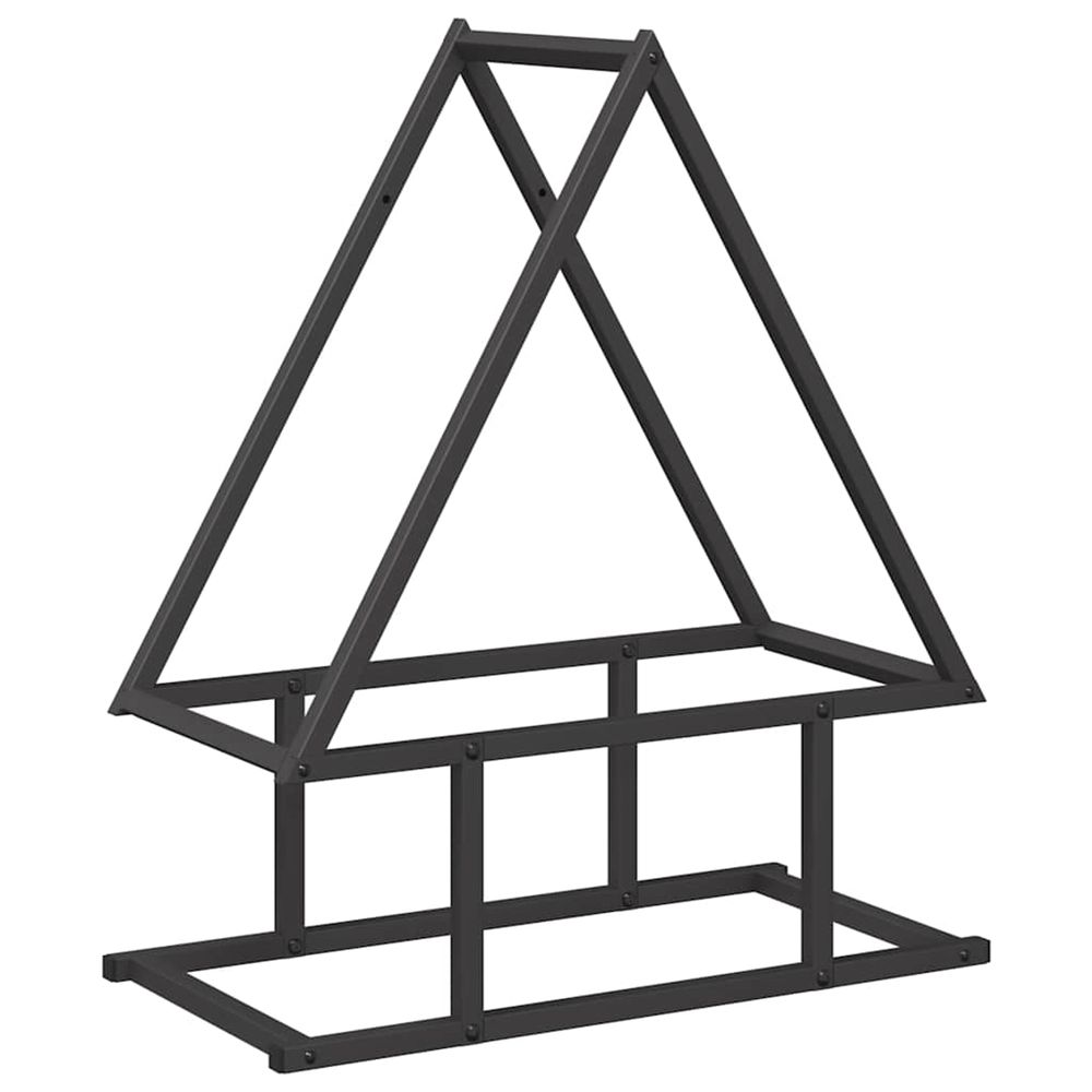 Portant de bois chauffage noir 50x25x60 cm