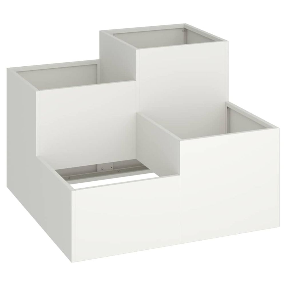 Cache-pot de jardin blanc 100 x 100 x 60 cm acier