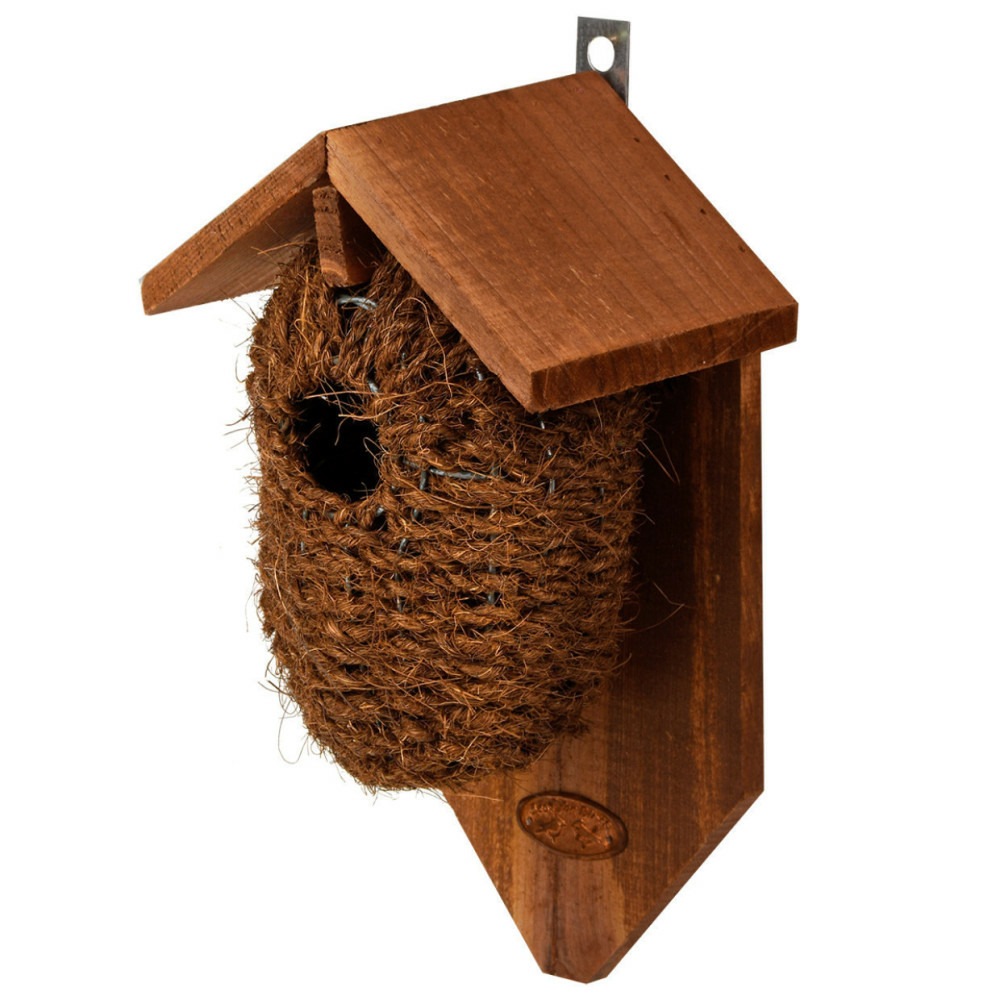 Nichoir en coco. Ø du trou 35mm. Pour oiseaux roitelets