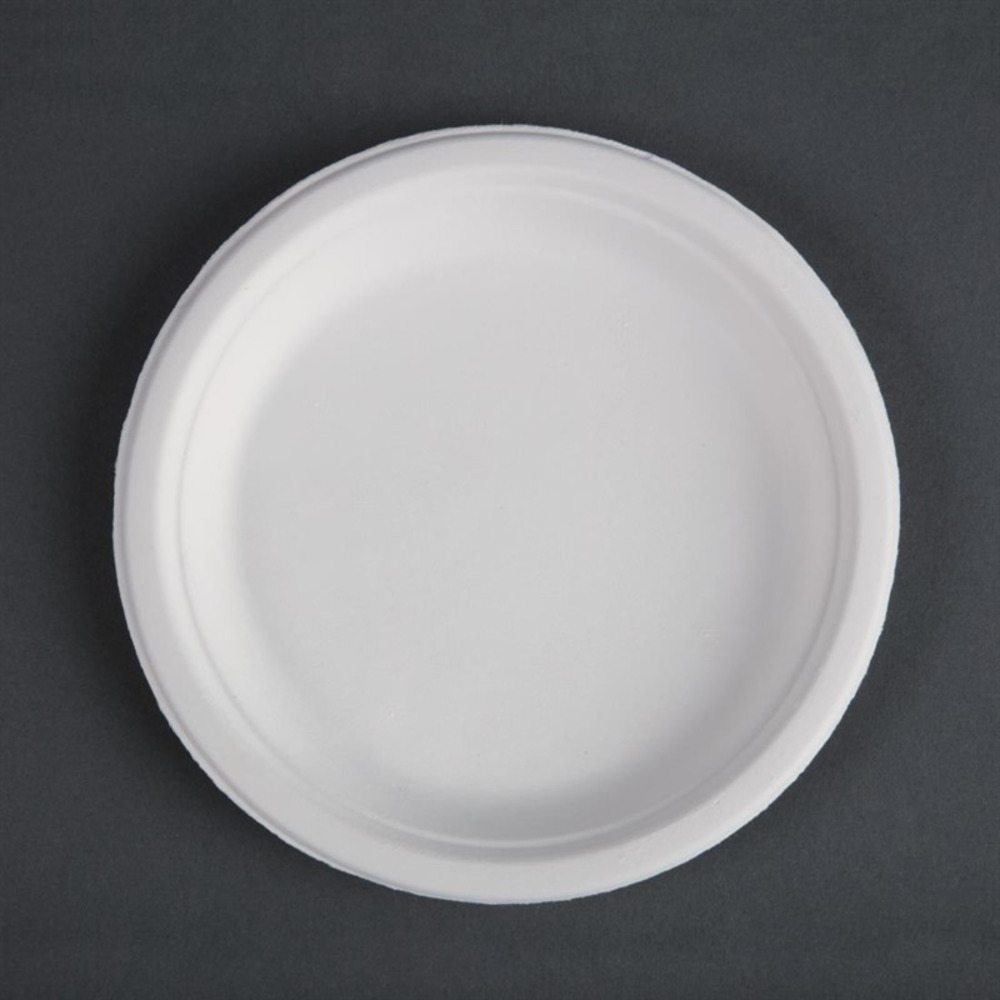 Assiette en bagasse ø 17,9 à 26 cm - lot de 50 - fiesta green