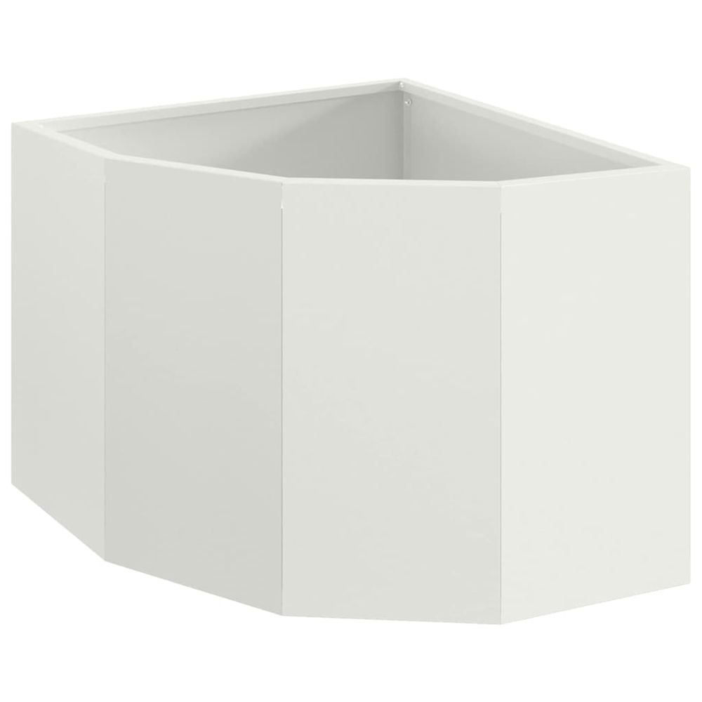 Jardinière d'extérieur d'angle blanc 45 x 45 x 35 cm acier