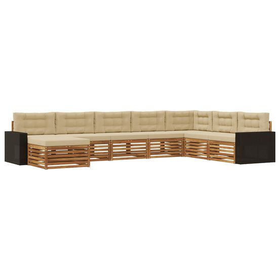 Ensemble de canapés d'extérieur 8 pc naturel et beige