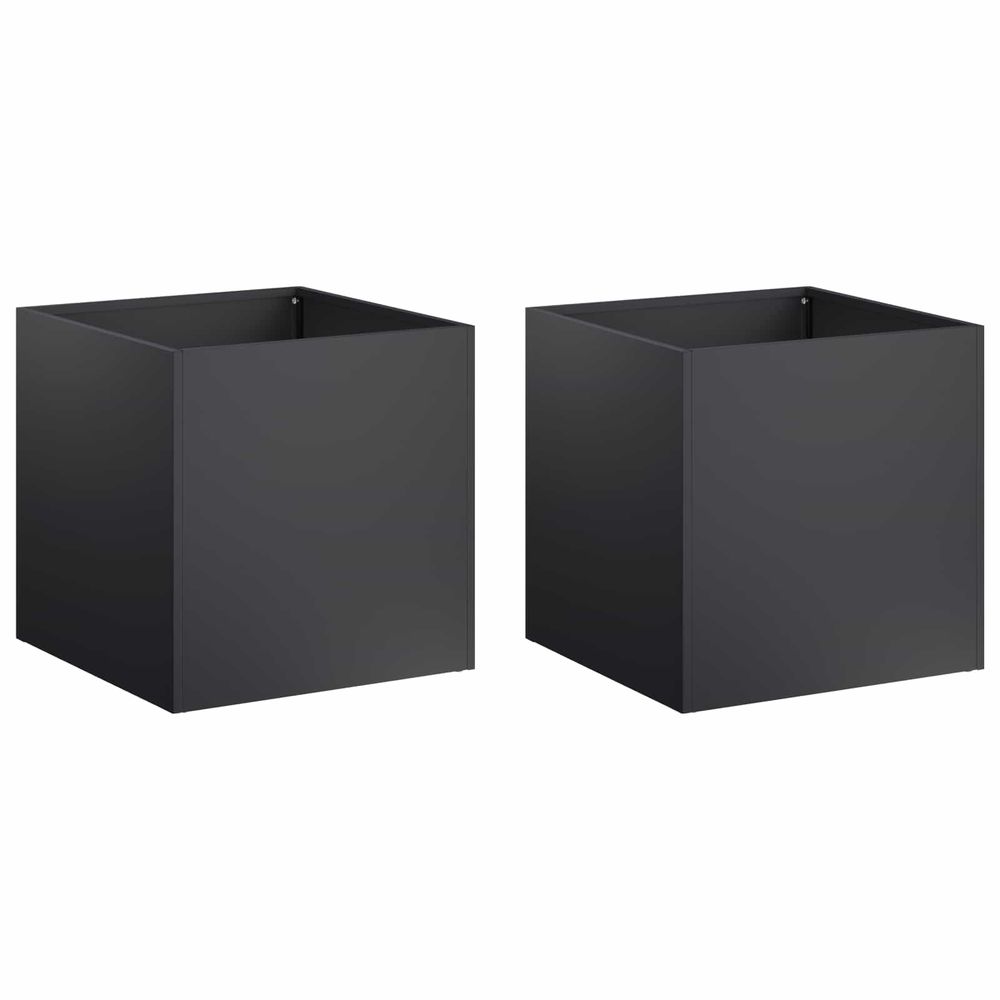 Cache-pot de jardin 2 pc noir 20 x 20 x 20 cm