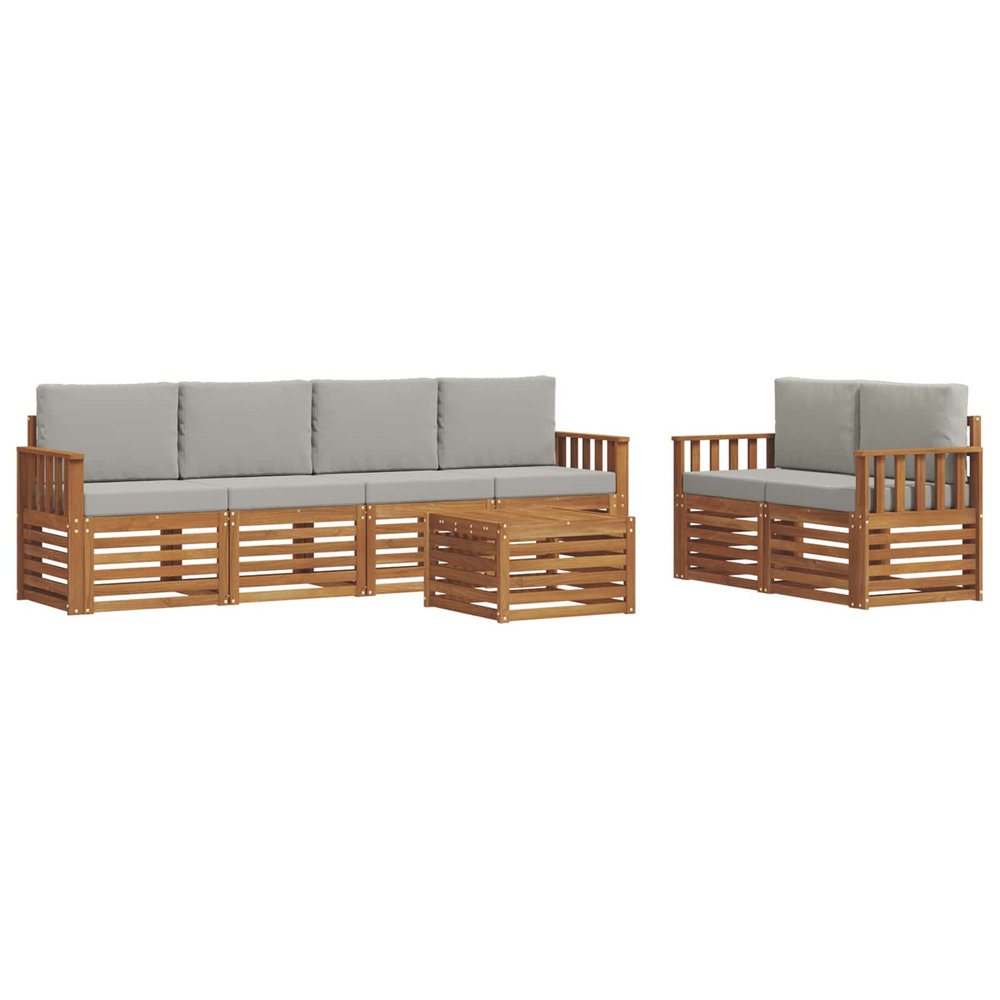 Ensembles de canapés avec coussin 7 pcs gris naturel et clair