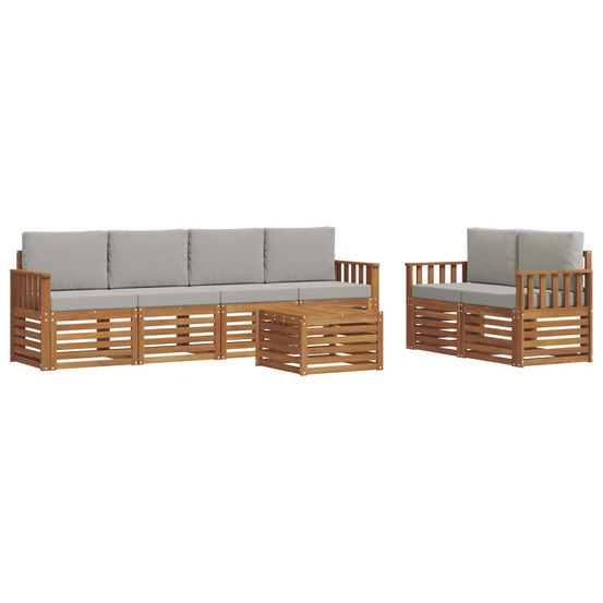 Ensembles de canapés avec coussin 7 pcs gris naturel et clair