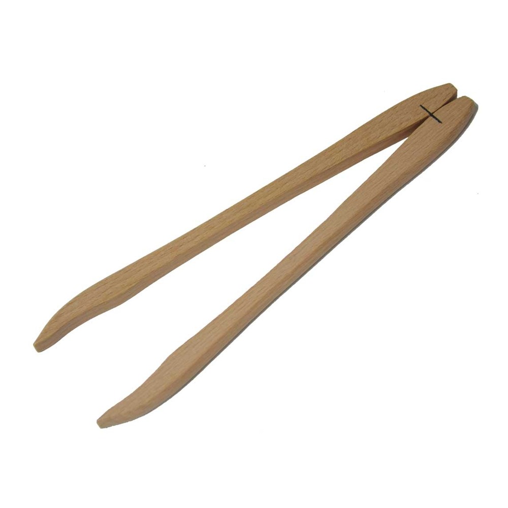 Pince à cornichons bois hêtre l.24 cm - matériel chr pro