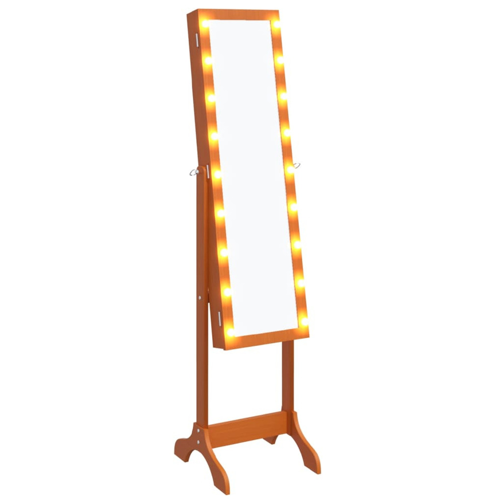 Miroir sur pied blanc avec led 34x37x146 cm