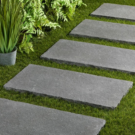 Pas japonais rectangle pierre de tandur gris 80x40x4 cm (à l'unité) - ro'ma nature