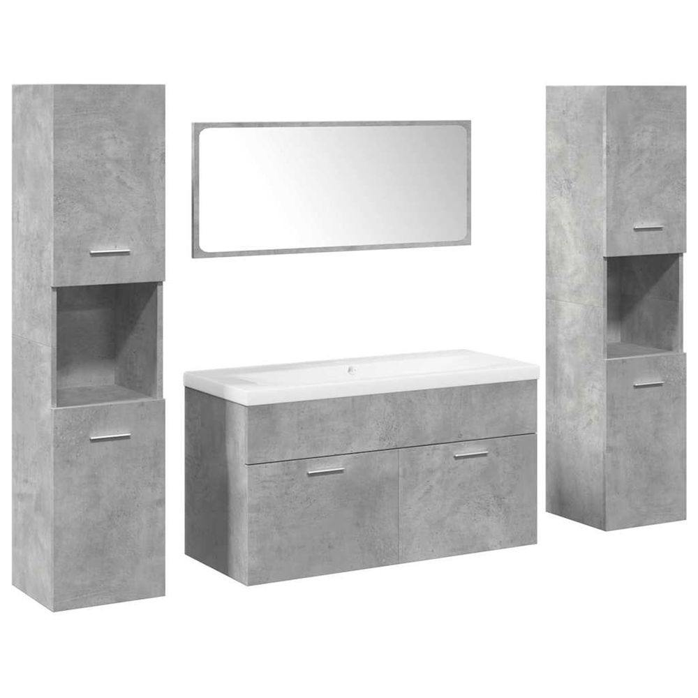 Ensemble de meubles de salle de bain 5 pcs gris béton