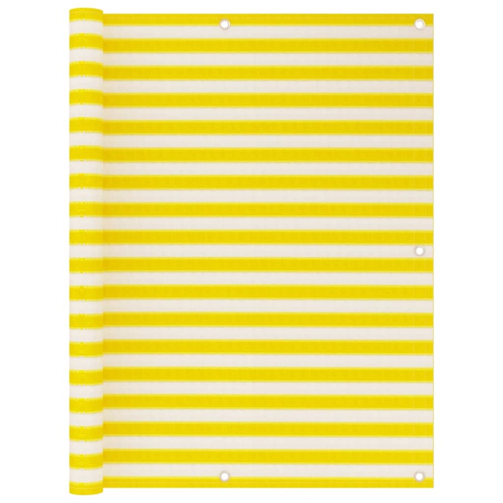 Écran de balcon jaune et blanc 120x600 cm pehd