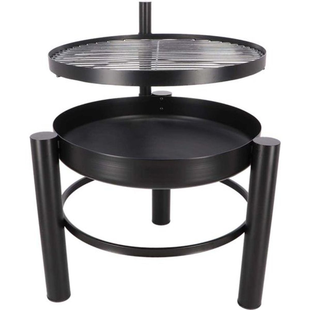 Brasero en métal avec grille de cuisson intégrée 54 x 66.5 x 69 cm