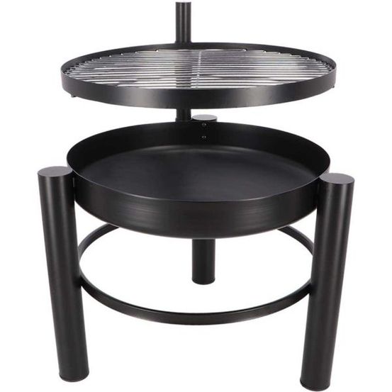 Brasero en métal avec grille de cuisson intégrée 54 x 66.5 x 69 cm